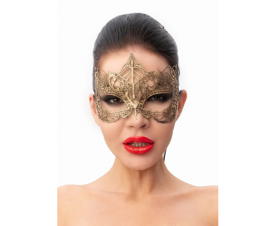 Пикантная золотистая карнавальная маска, Цвет: золотистый, фото 