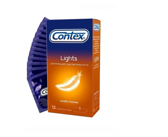 Особо тонкие презервативы Contex Lights - 12 шт., фото 