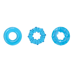 Набор из 3 эрекционных колец Dyno Rings, Цвет: голубой, фото 