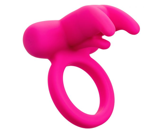 Розовое перезаряжаемое кольцо Silicone Rechargeable Triple Clit Flicker, фото 