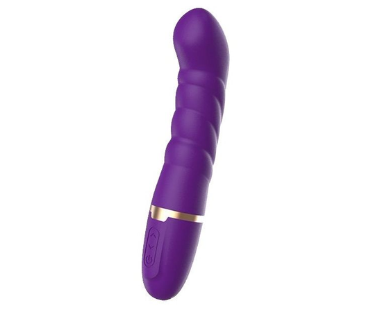 Фиолетовый перезаряжаемый вибратор Take Over The Swirl - 22,5 см, фото 