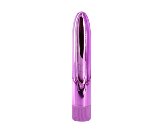 Лиловый глянцевый пластиковый вибратор - 14 см., Длина: 14.00, Цвет: лиловый, фото 