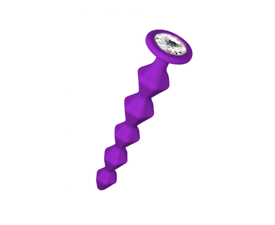 Анальная цепочка с кристаллом Buddy - 17,7 см., Цвет: фиолетовый, фото 