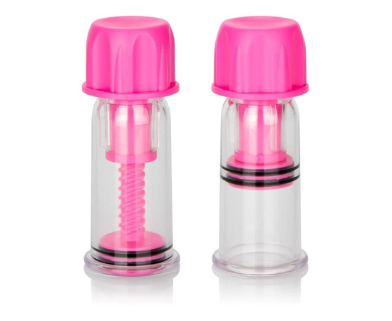 Вакуумные массажёры для сосков Nipple Play Vacuum Twist Suckers, Цвет: розовый, фото 