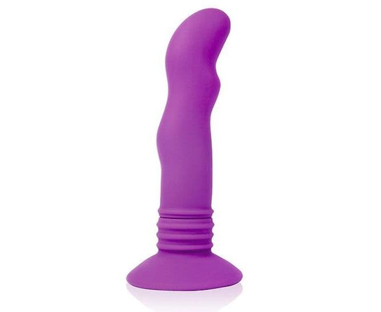 Фиолетовый вибромассажер Cosmo на присоске - 12 см., фото 