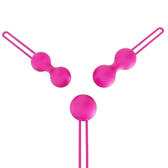 Набор из трех розовых вагинальных шариков Erokay, Цвет: розовый, фото 