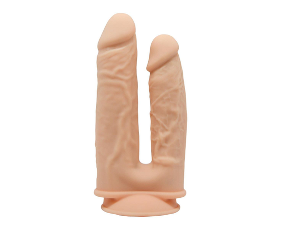 Телесный анально-вагинальный фаллоимитатор Double Penetrator - 19,5 см., Длина: 19.50, Цвет: телесный, фото 