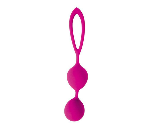 Ярко-розовые вагинальные шарики Cosmo с петелькой, Цвет: ярко-розовый, фото 