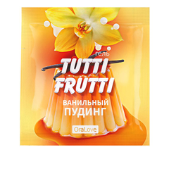 Саше гель-смазки Tutti-frutti со вкусом ванильного пудинга - 4 гр., фото 