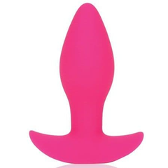 Коническая анальная вибровтулка с ограничителем Bior toys - 8,5 см., Цвет: розовый, фото 