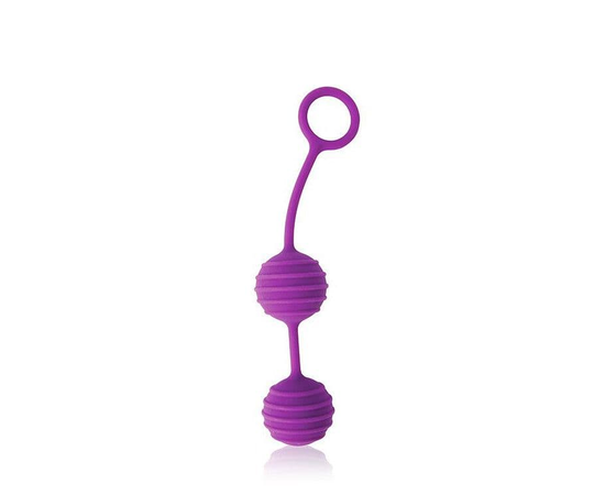 Фиолетовые вагинальные шарики с ребрышками Cosmo, Цвет: фиолетовый, фото 