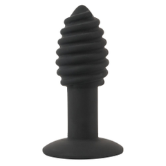Черная анальная вибропробка Twist Butt Plug - 10,7 см., фото 