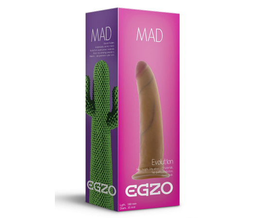 Телесный фаллоимитатор без мошонки Mad Cactus - 18 см., Цвет: телесный, фото 