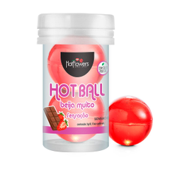 Лубрикант на масляной основе HotFlowers Hot Ball Beija Muito, Объем: 2 шарика по 3 гр., Аромат: Шоколад и клубника, фото 
