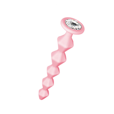 Анальная цепочка с кристаллом Buddy - 17,7 см., Цвет: розовый, фото 