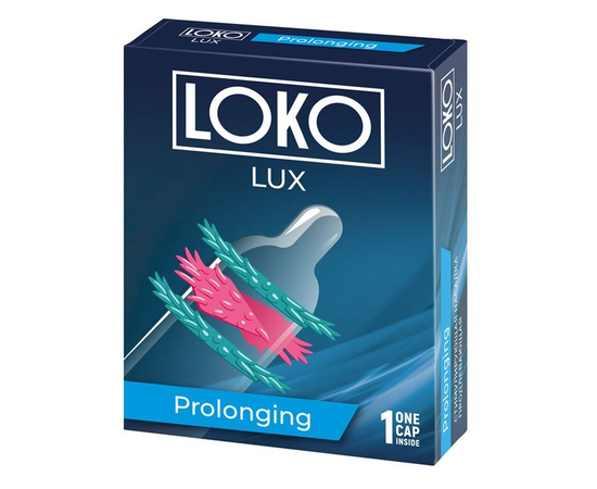 Стимулирующая насадка на пенис LOKO LUX с продлевающим эффектом, фото 