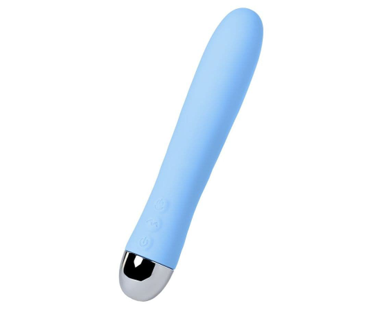 Силиконовый вибратор с функцией нагрева и пульсирующими шариками ToyFa Fahrenheit, Цвет: голубой, фото 
