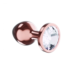 Пробка цвета розового золота с кристаллом Diamond, Длина: 7.20, Цвет: прозрачный, фото 