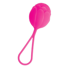 Розовый рельефный вагинальный шарик со шнурком, фото 