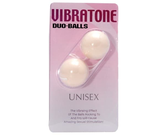 Молочные вагинальные шарики Vibratone DUO-BALLS, Цвет: молочный, фото 