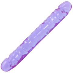 Двухсторонний фиалковый фаллос Crystal Jellies 12" Jr. Double Dong - 30,5 см., Цвет: фиолетовый, фото 