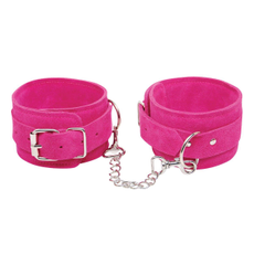 Розовые замшевые наручники Pink Wrist Cuffs, фото 