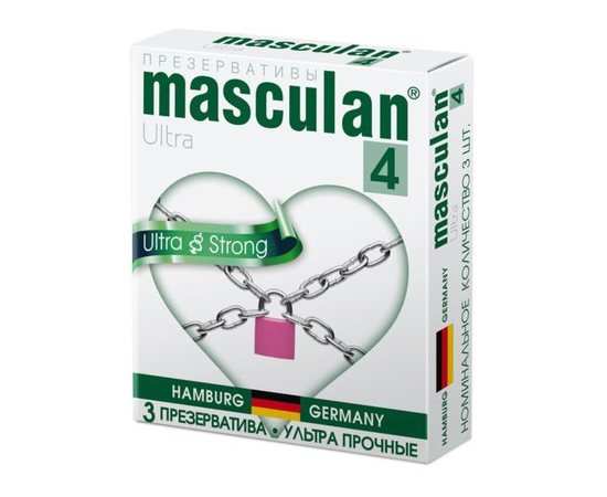 Ультрапрочные презервативы Masculan Ultra 4 Strong - 3 шт., фото 