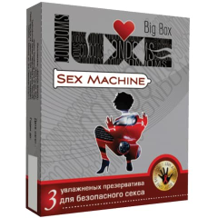 Ребристые презервативы LUXE Sex machine - 3 шт., фото 