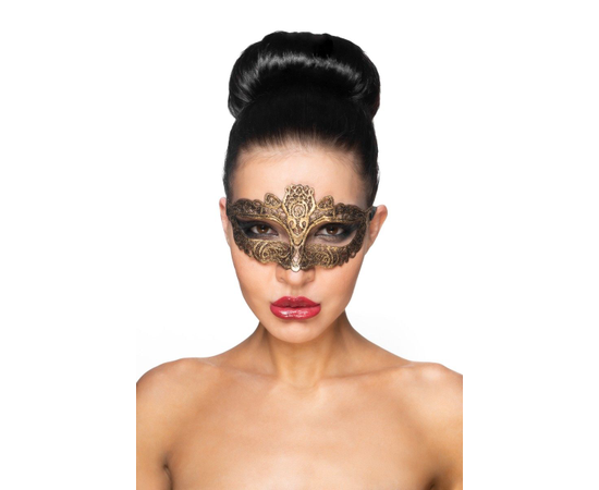 Золотистая карнавальная маска "Саиф", Цвет: золотистый, фото 