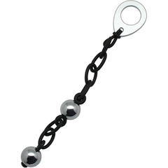 Серебристые вагинальные шарики Love in Chains на силиконовой цепочке, фото 