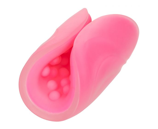 Розовый рельефный мастурбатор Beaded Grip, фото 