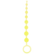 Желтая анальная цепочка-елочка Pleasure Beads - 30 см., фото 