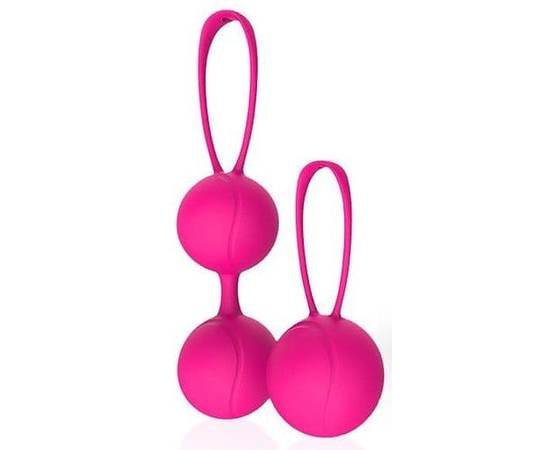 Набор из 2 розовых вагинальных шариков с петельками, фото 