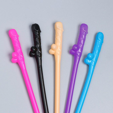 Коктейльные трубочки в виде пениса, Объем: 5 шт., Цвет: разноцветный, фото 
