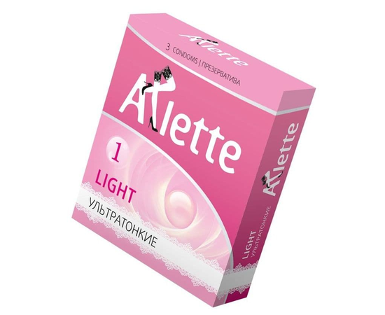 Ультратонкие презервативы Arlette Light - 3 шт., фото 