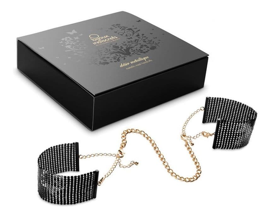 Чёрные дизайнерские наручники Desir Metallique Handcuffs Bijoux, фото 