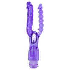 Фиолетовый анально-вагинальный вибратор Extreme Dual Vibrator - 25 см., фото 