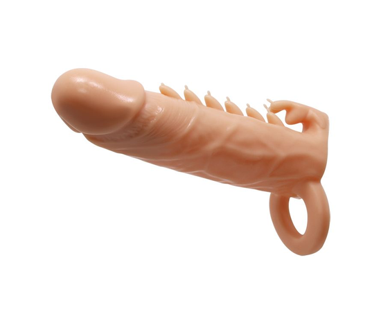 Телесная удлиняющая насадка Penis Sleeve Emmitt - 17 см., фото 