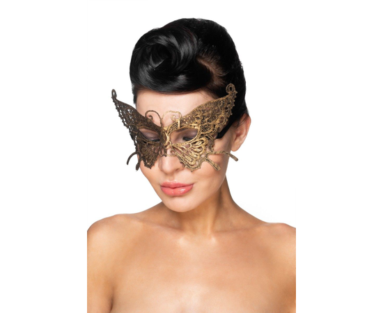 Золотистая карнавальная маска "Шаула", Цвет: золотистый, фото 