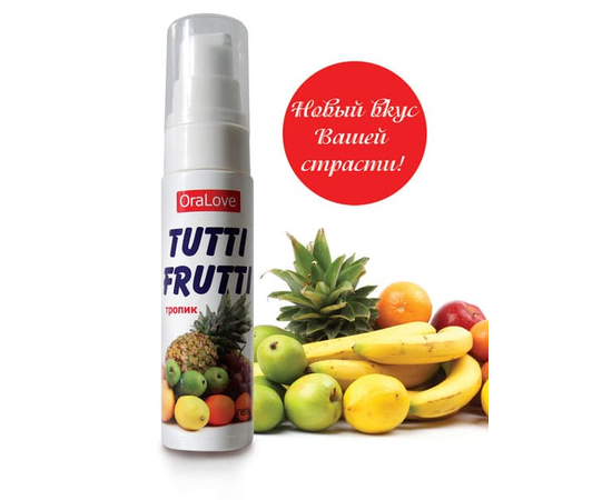 Гель-смазка Tutti-frutti со вкусом тропических фруктов - 30 гр., фото 