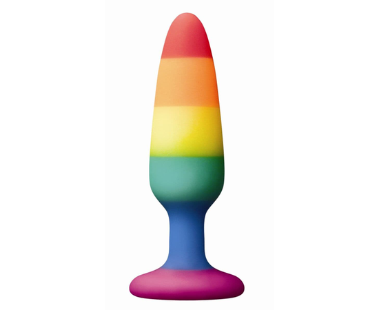 Радужная пробка Colours Pride Edition Pleasure Plug Small - 11 см., фото 