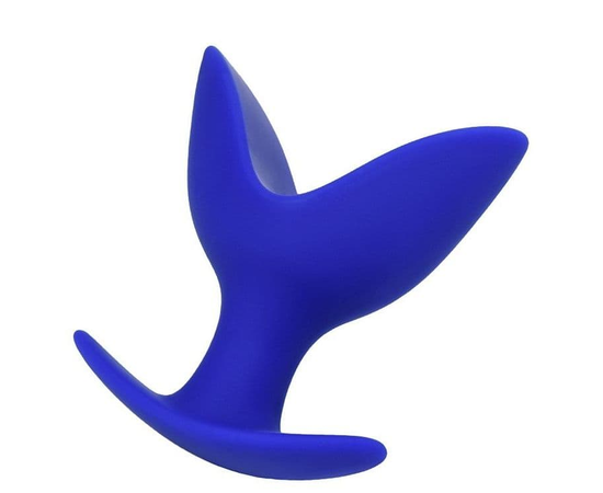 Синяя силиконовая расширяющая анальная втулка Bloom - 9,5 см., фото 