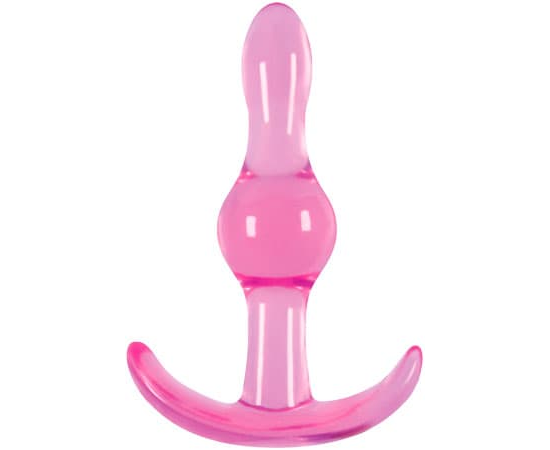 Розовая анальная пробка Jelly Rancher T-Plug Wave - 9,7 см., фото 