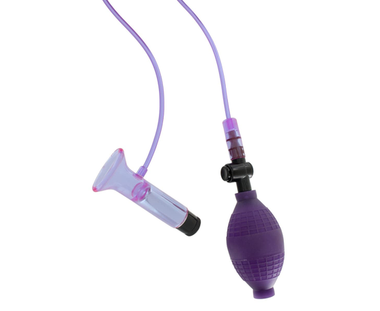 Фиолетовый клиторальный стимулятор с вибрацией PUSSYPUMP, фото 