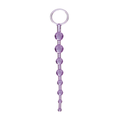 Фиолетовая анальная цепочка First Time Love Beads - 21 см., фото 