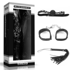 БДСМ-набор Deluxe Bondage Kit: наручники, плеть, кляп-шар, фото 