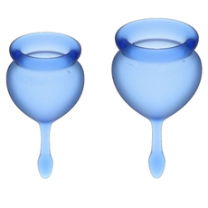 Набор менструальных чаш Satisfyer Feel good Menstrual Cup, Цвет: синий, фото 