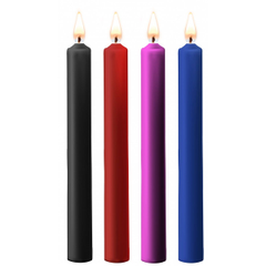 Набор из 4 разноцветных восковых свечей Teasing Wax Candles Large, фото 