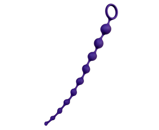 Фиолетовая силиконовая анальная цепочка Grape - 35 см., фото 