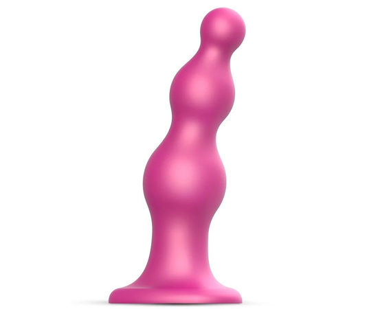 Розовая насадка Strap-On-Me Dildo Plug Beads size S, Цвет: розовый, Размер: S, фото 